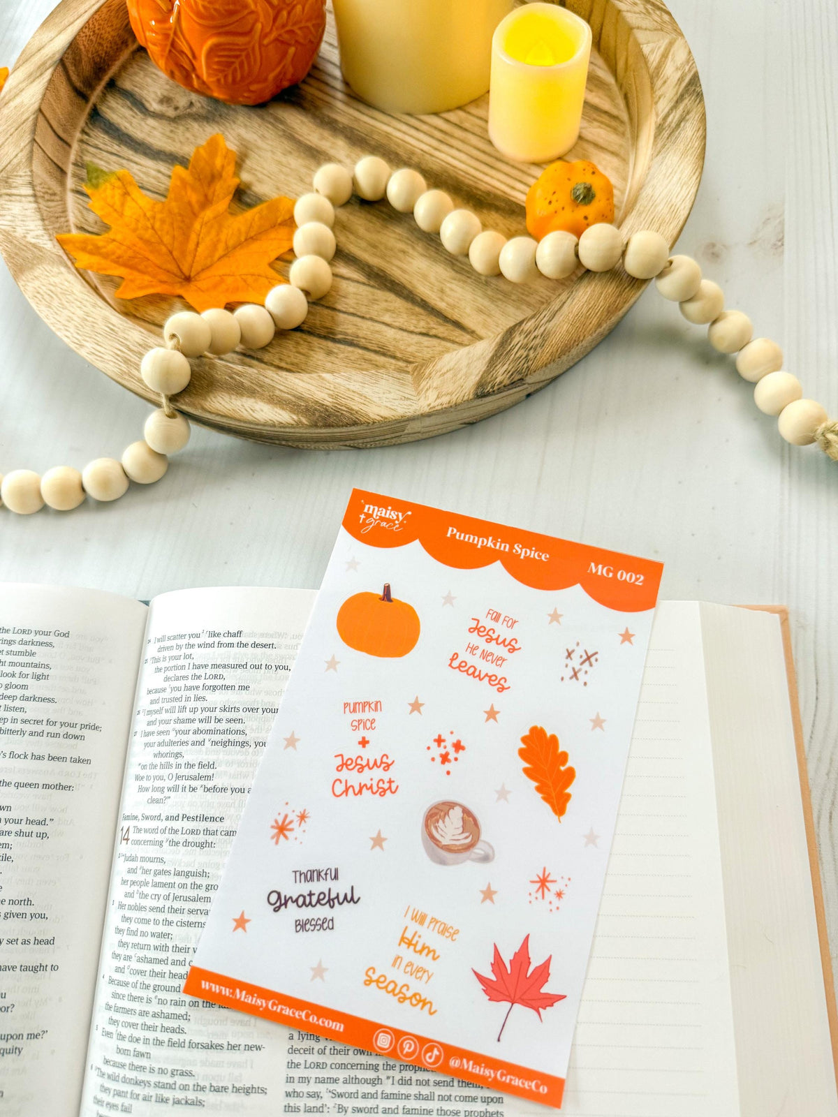 Pumpkin Spice Fall Faith Bible Study Sticker Sheet