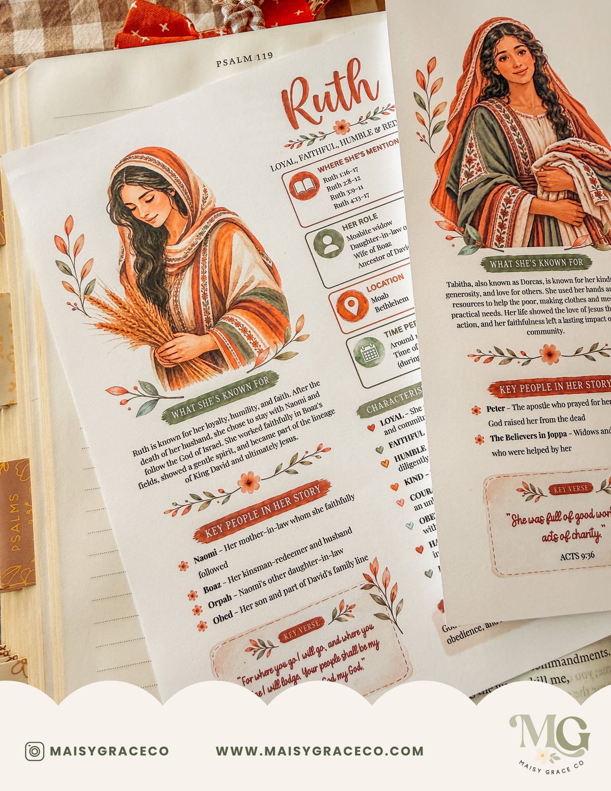 Women of the Bible Character Summaries Printable (Digital Download)