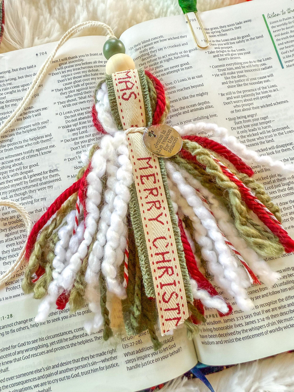 Christmas Bible Tassel Bookmark