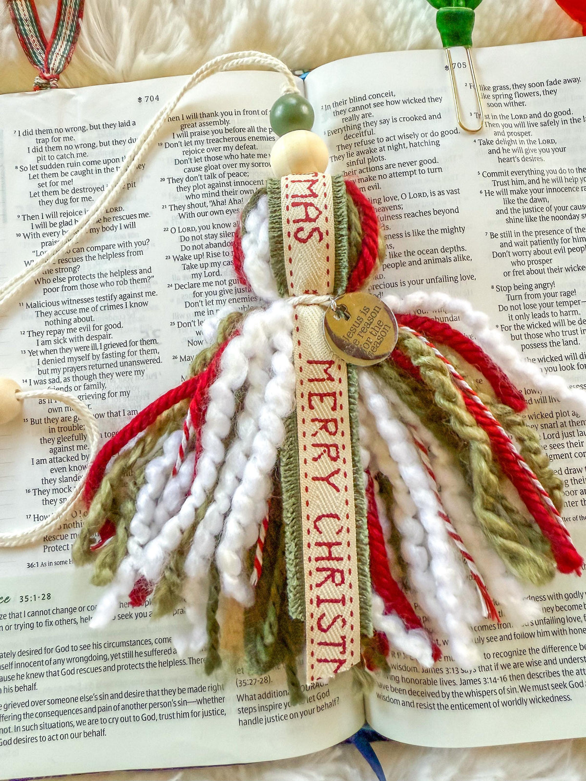 Christmas Bible Tassel Bookmark