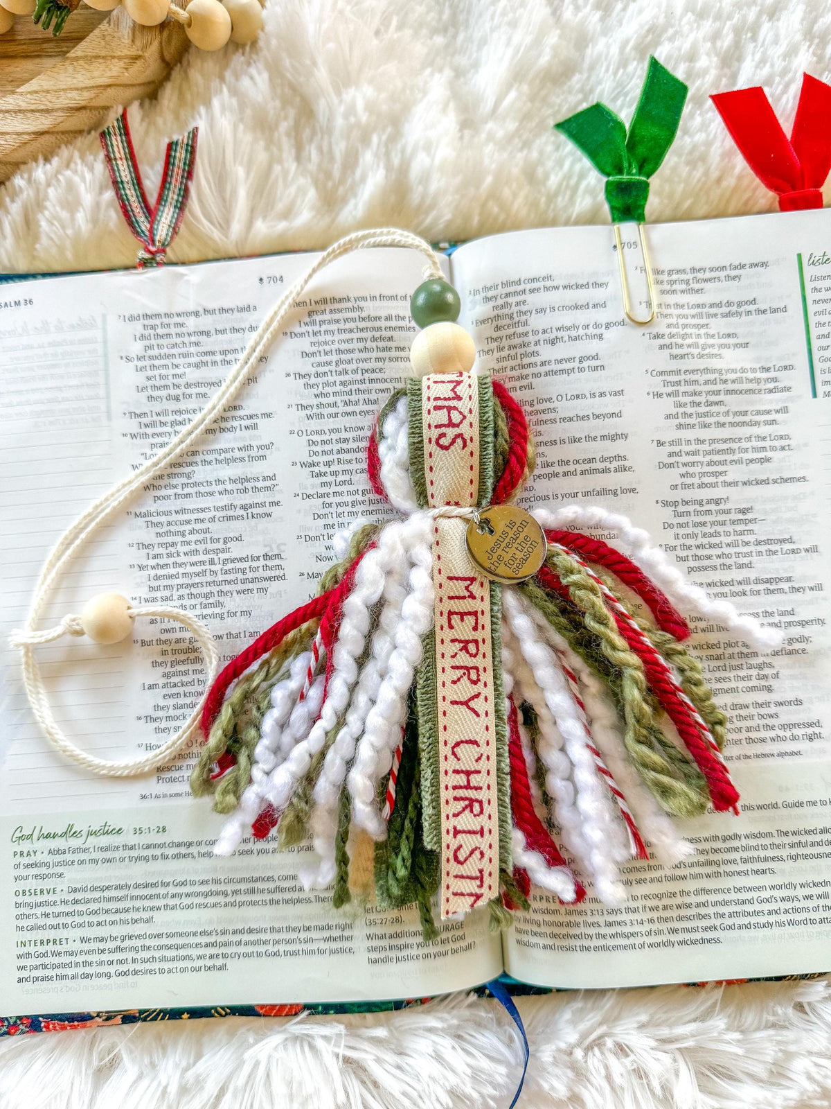 Christmas Bible Tassel Bookmark