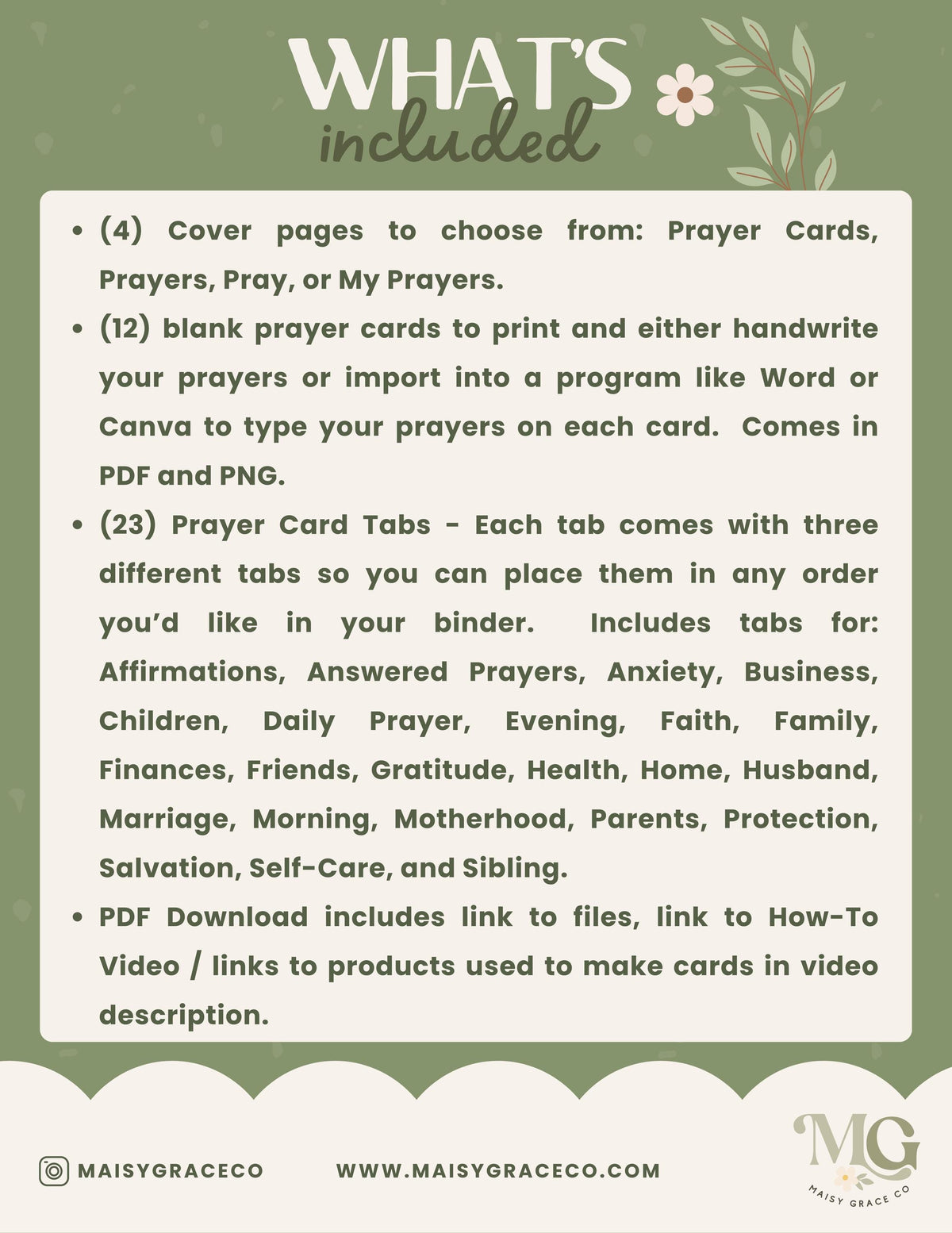 3x5 Printable Mini Prayer Binder with Prayer Cards