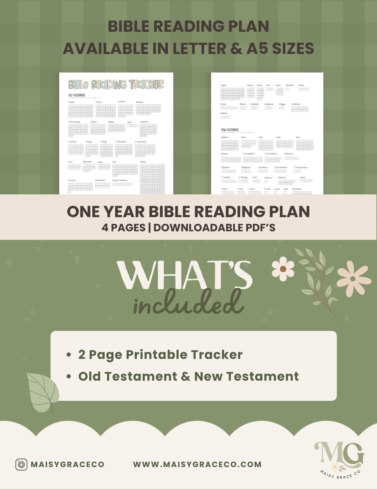 Printable Bible Reading Tracker, Old & New Testament