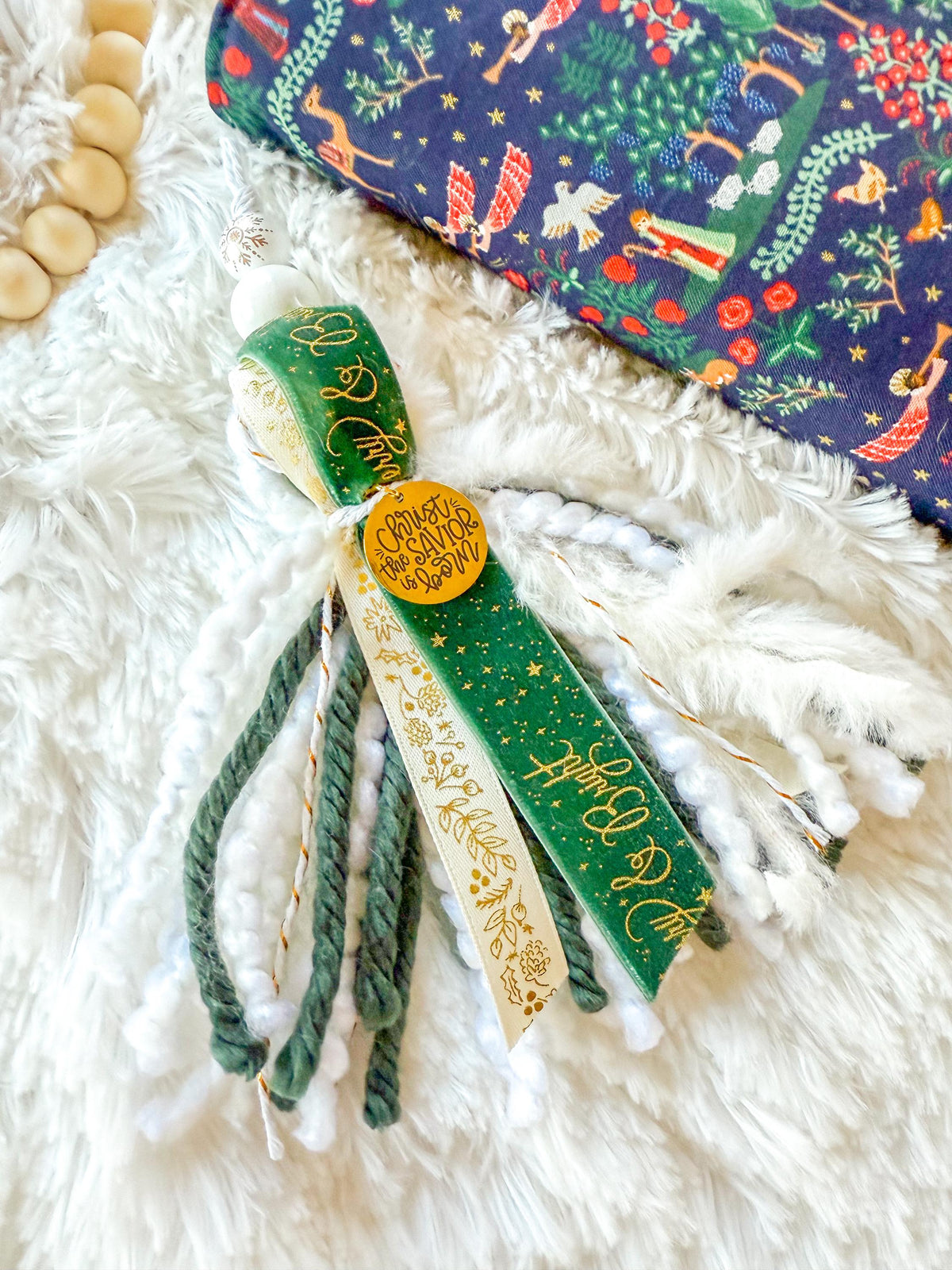 Green & Gold Christmas Bible Tassel Bookmark