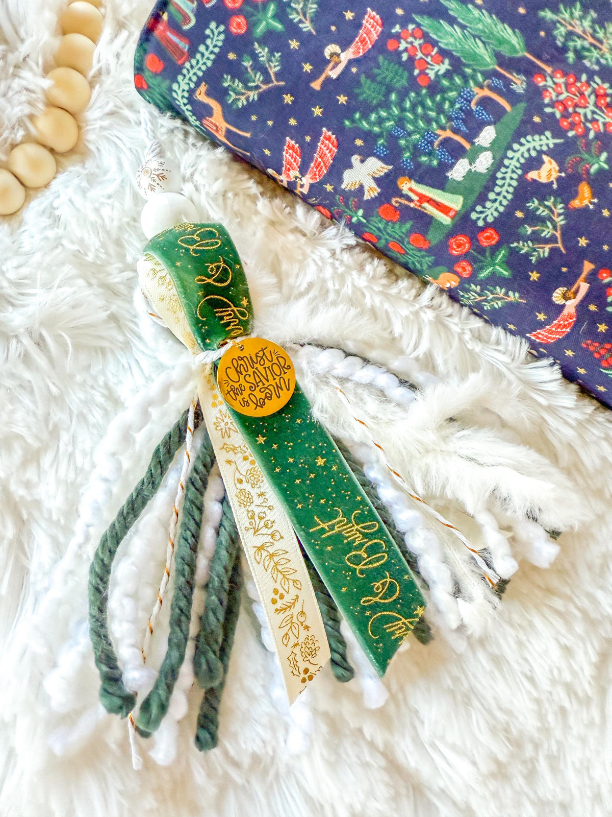 Green & Gold Christmas Bible Tassel Bookmark