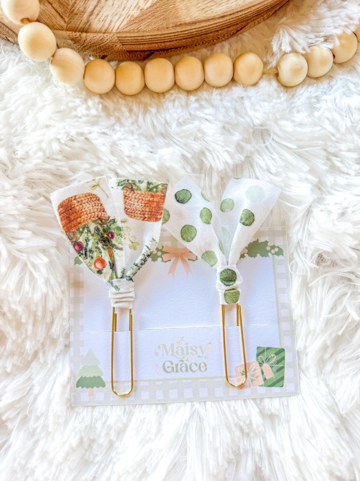 Boho Christmas Trees Paperclip Page Marker Bookmarks, Set of 2