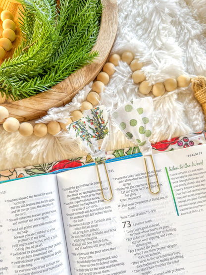Boho Christmas Trees Paperclip Page Marker Bookmarks, Set of 2