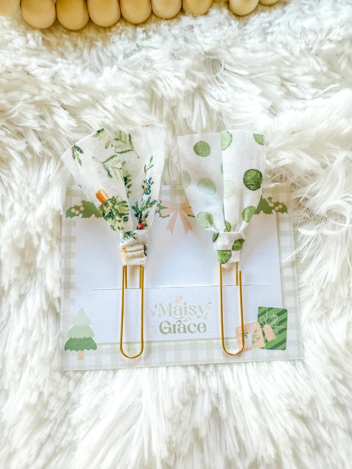 Boho Christmas Trees Paperclip Page Marker Bookmarks, Set of 2