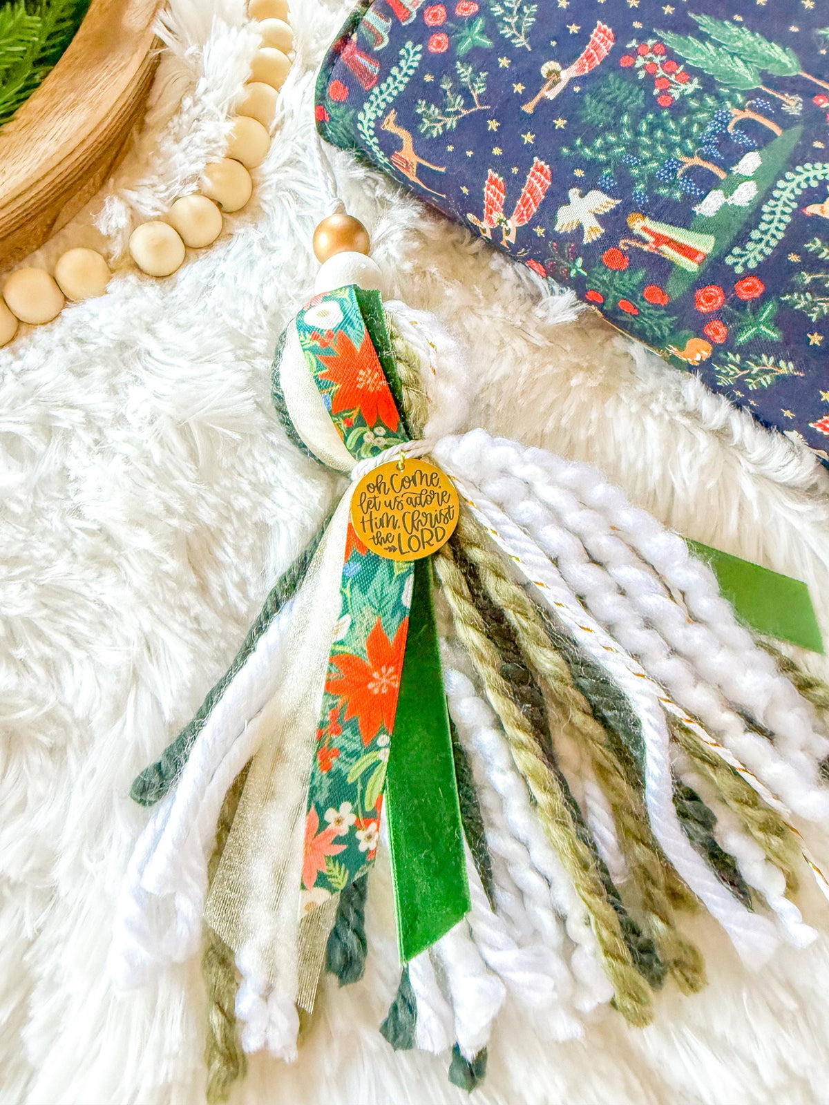 Poinsettia Christmas Bible Tassel Bookmark