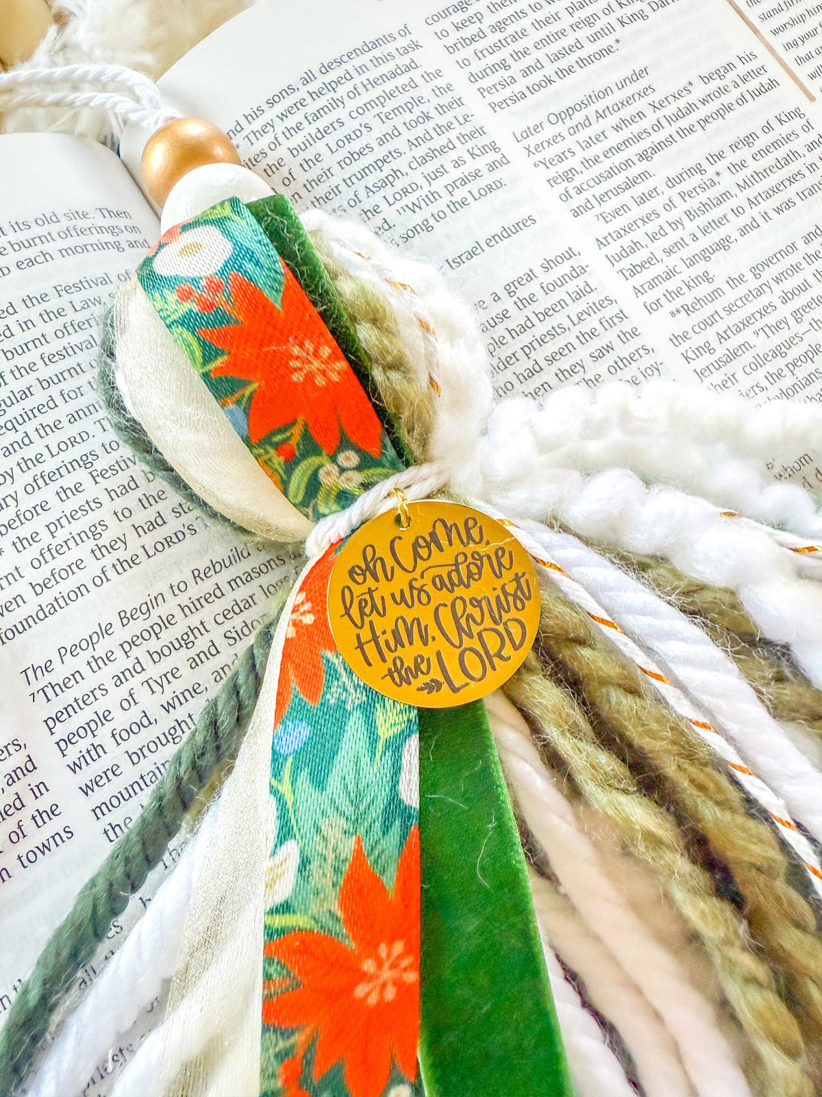 Poinsettia Christmas Bible Tassel Bookmark