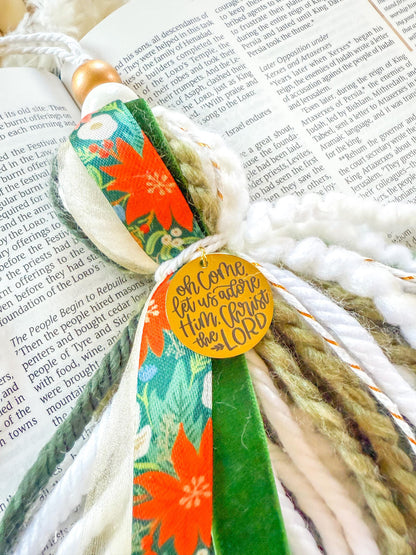 Poinsettia Christmas Bible Tassel Bookmark