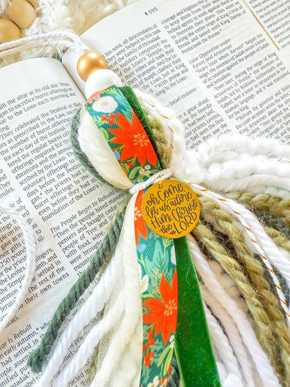 Poinsettia Christmas Bible Tassel Bookmark
