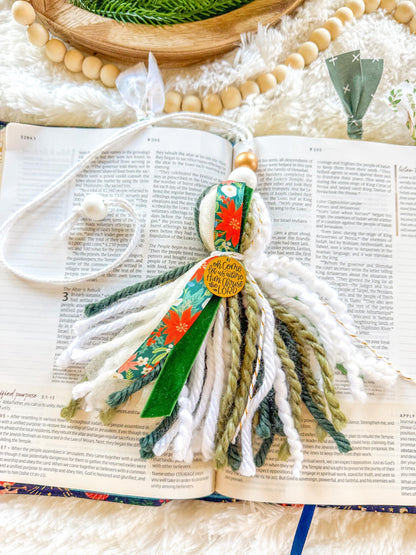 Poinsettia Christmas Bible Tassel Bookmark