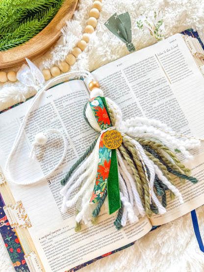 Poinsettia Christmas Bible Tassel Bookmark