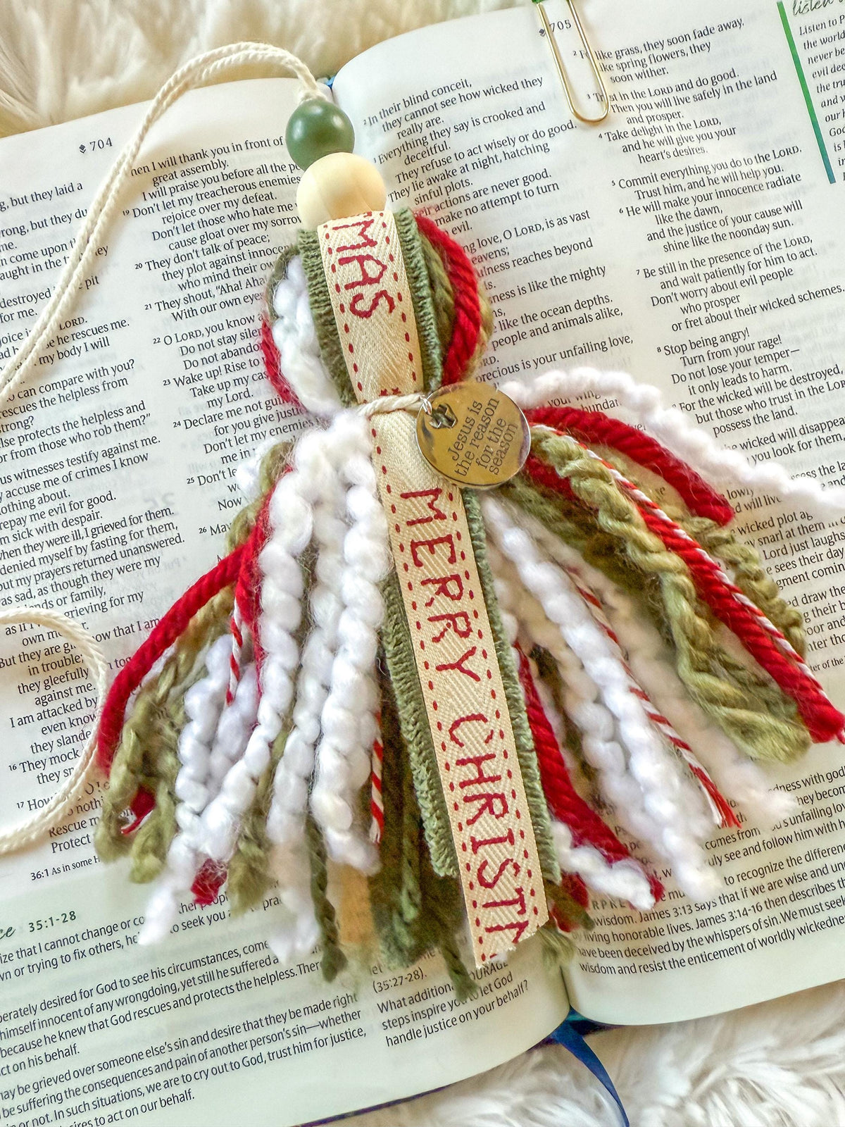 Christmas Bible Tassel Bookmark