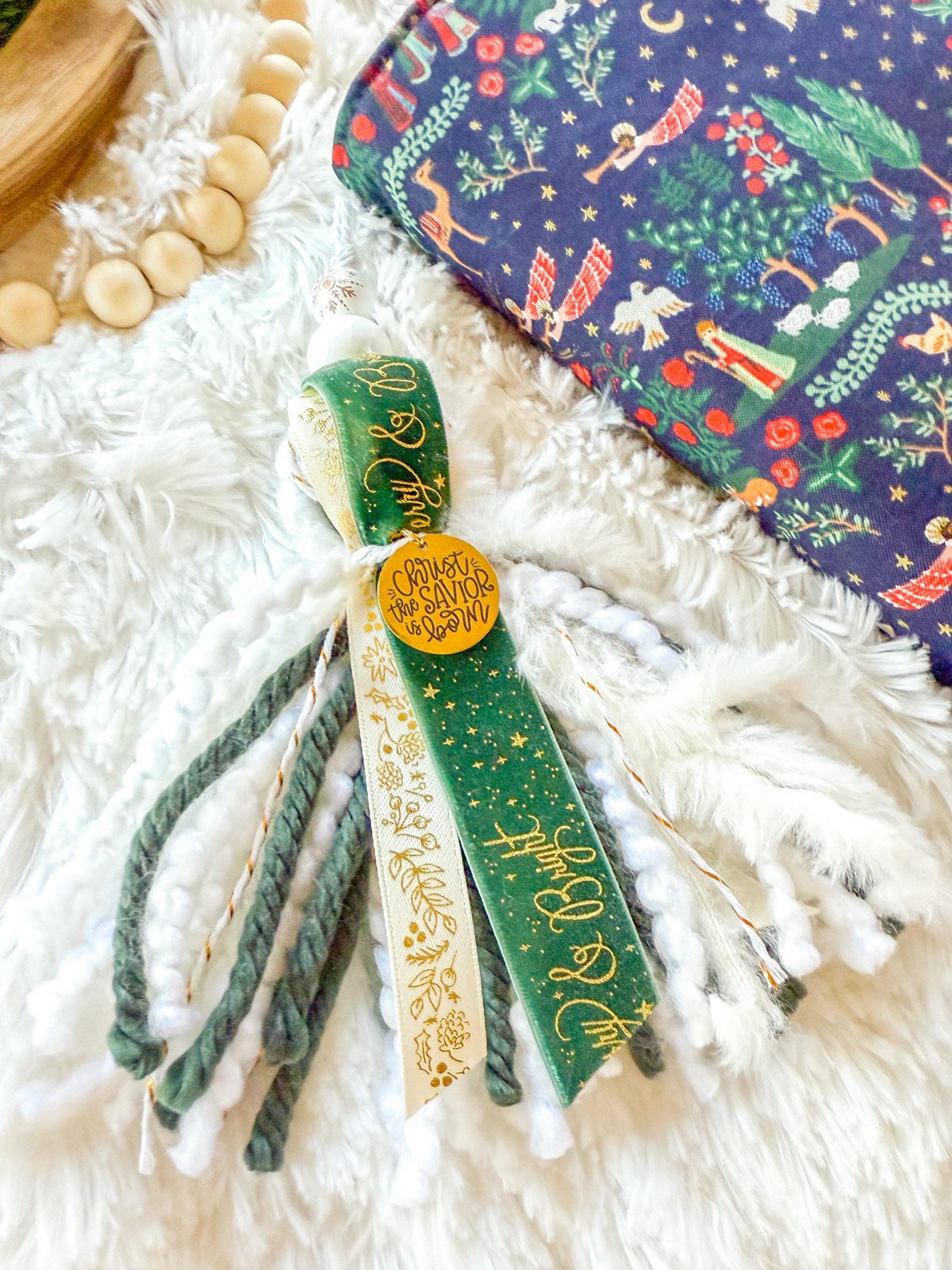 Green & Gold Christmas Bible Tassel Bookmark
