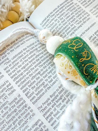 Green & Gold Christmas Bible Tassel Bookmark