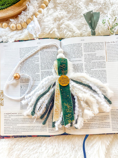 Green & Gold Christmas Bible Tassel Bookmark