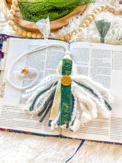 Green & Gold Christmas Bible Tassel Bookmark