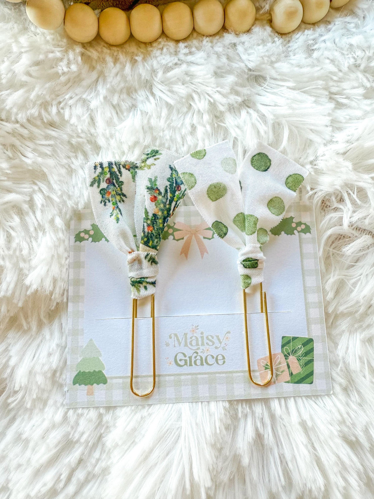 Boho Christmas Trees Paperclip Page Marker Bookmarks, Set of 2