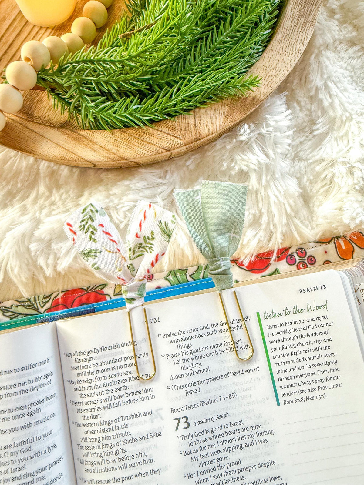 Candy Canes and Holly Christmas Paperclip Page Marker Bookmarks, Set of 2