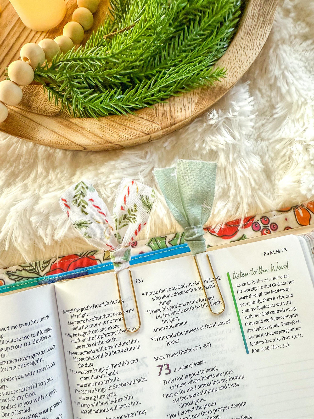 Candy Canes and Holly Christmas Paperclip Page Marker Bookmarks, Set of 2