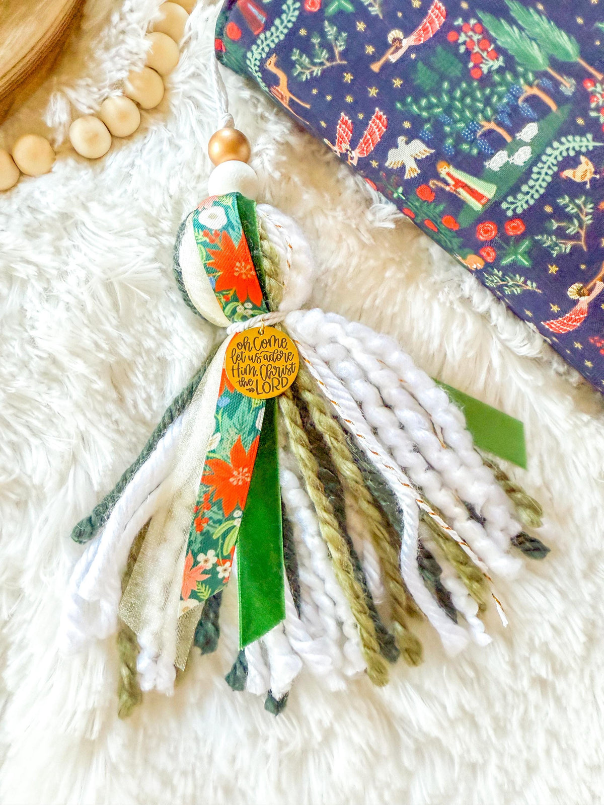 Poinsettia Christmas Bible Tassel Bookmark