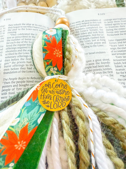 Poinsettia Christmas Bible Tassel Bookmark