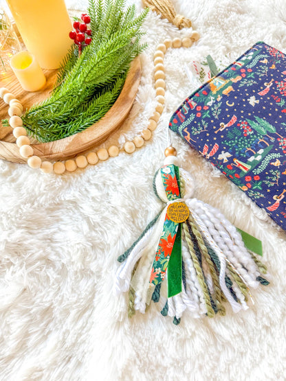 Poinsettia Christmas Bible Tassel Bookmark