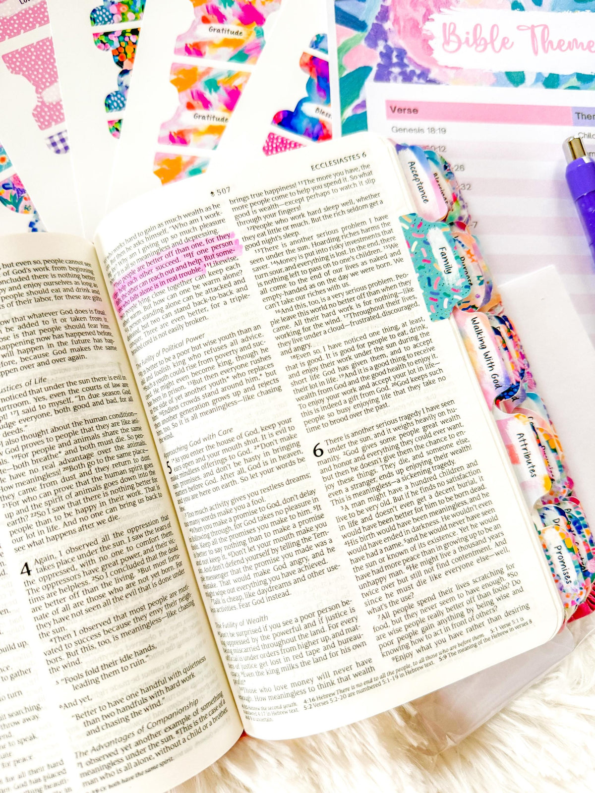 Prayer Bible Kit in Pink Floral, Bible Tabs, Bible with Tabs, Gift Bible, Women's Bible, Loaded Bible, Cute Bible Tabs, Custom Bible