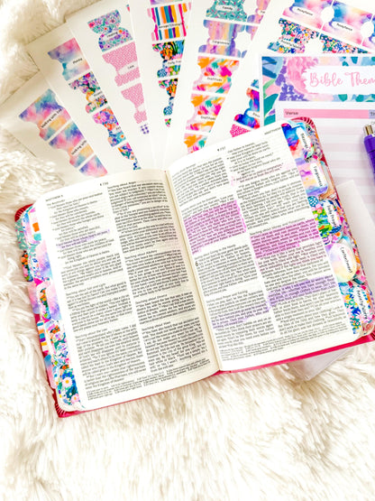 Prayer Bible Kit in Pink Floral, Bible Tabs, Bible with Tabs, Gift Bible, Women's Bible, Loaded Bible, Cute Bible Tabs, Custom Bible