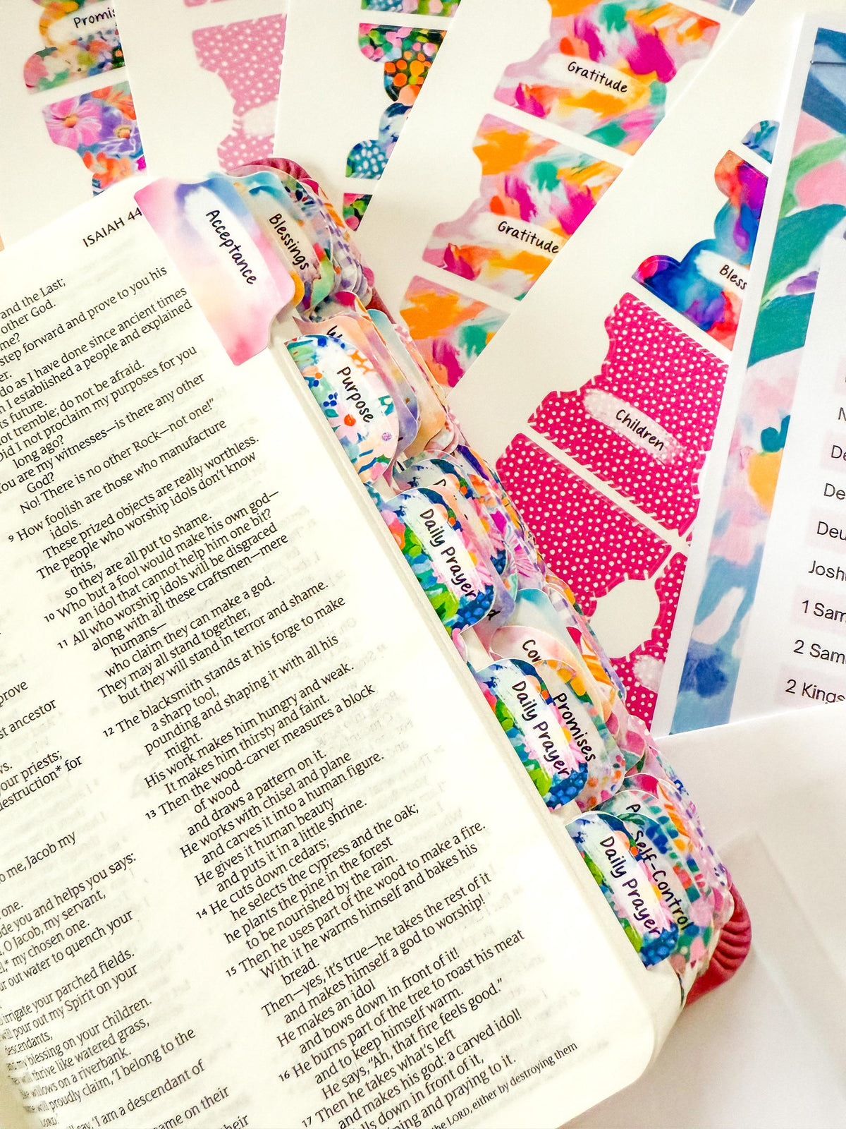 Prayer Bible Kit in Pink Floral, Bible Tabs, Bible with Tabs, Gift Bible, Women's Bible, Loaded Bible, Cute Bible Tabs, Custom Bible
