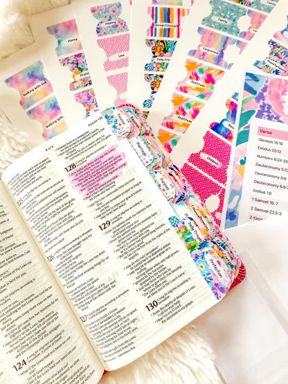 Prayer Bible Kit in Pink Floral, Bible Tabs, Bible with Tabs, Gift Bible, Women's Bible, Loaded Bible, Cute Bible Tabs, Custom Bible