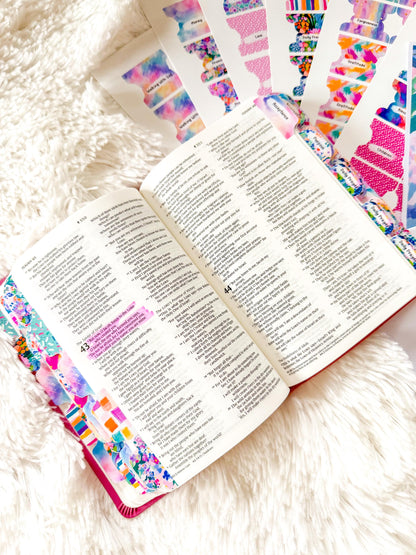Prayer Bible Kit in Pink Floral, Bible Tabs, Bible with Tabs, Gift Bible, Women's Bible, Loaded Bible, Cute Bible Tabs, Custom Bible