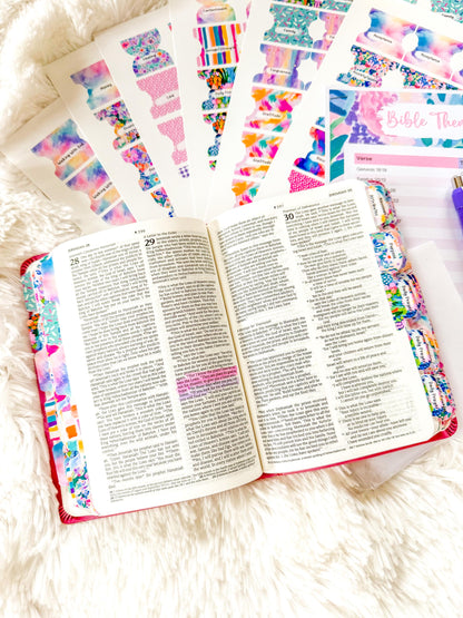 Prayer Bible Kit in Pink Floral, Bible Tabs, Bible with Tabs, Gift Bible, Women's Bible, Loaded Bible, Cute Bible Tabs, Custom Bible