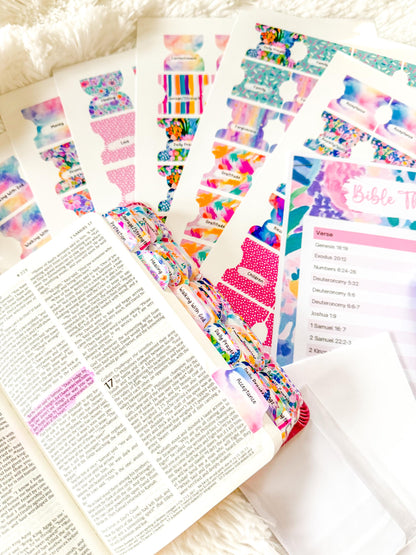 Prayer Bible Kit in Pink Floral, Bible Tabs, Bible with Tabs, Gift Bible, Women's Bible, Loaded Bible, Cute Bible Tabs, Custom Bible