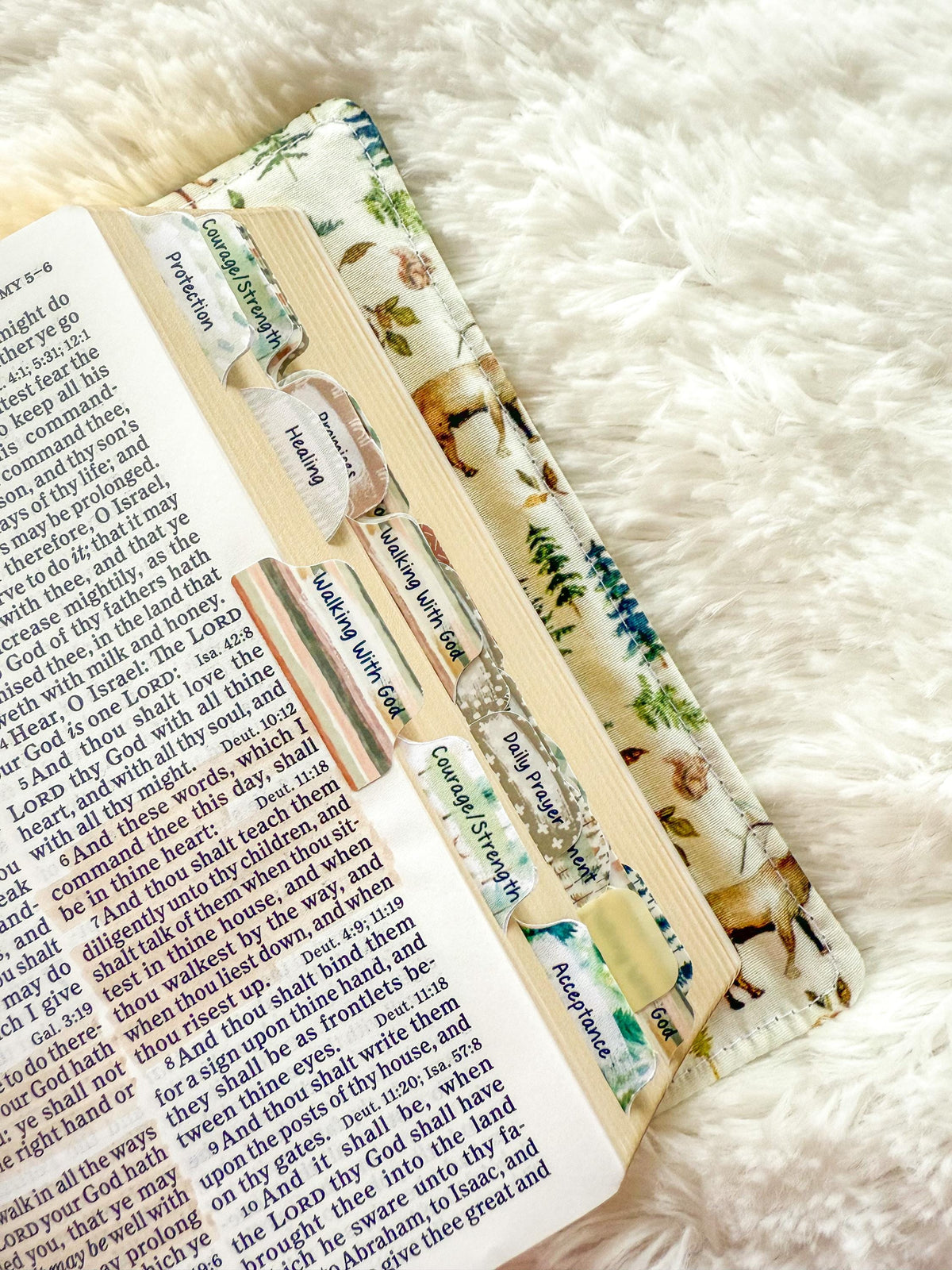 Woodland Prayer Bible Kit, Tabs, Verse List, Christian Gift