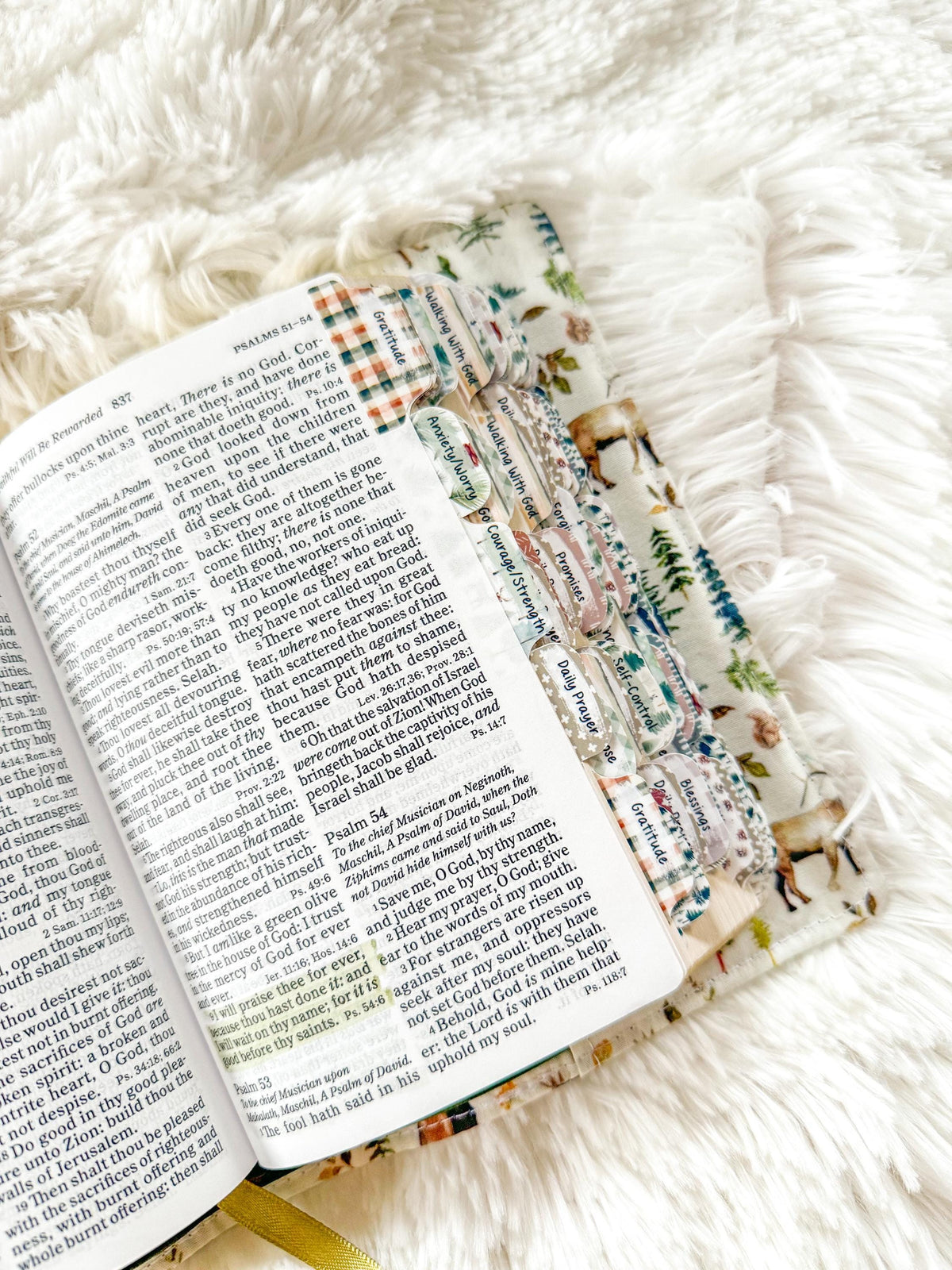 Woodland Prayer Bible Kit, Tabs, Verse List, Christian Gift
