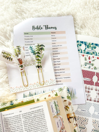 Woodland Prayer Bible Kit, Tabs, Verse List, Christian Gift