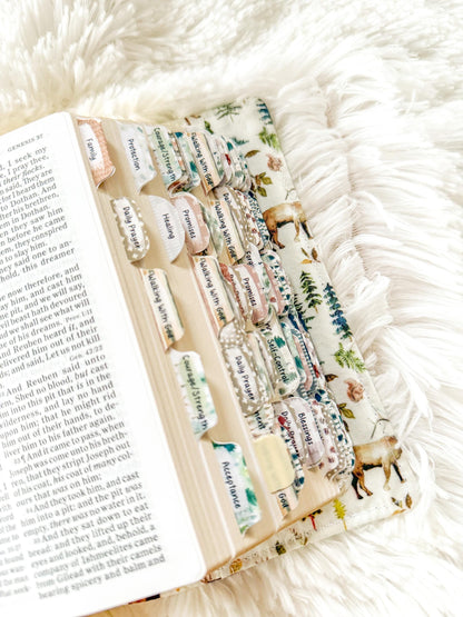 Woodland Prayer Bible Kit, Tabs, Verse List, Christian Gift