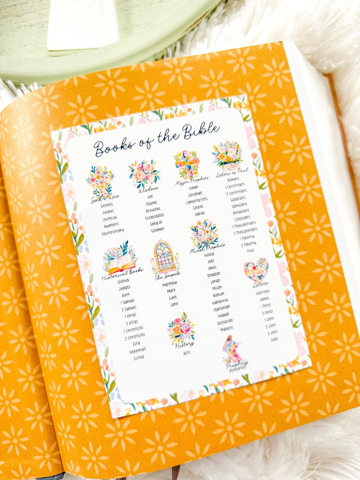 Books of the Bible Category Christian Sticker & Tip-In (Grace Floral Collection)