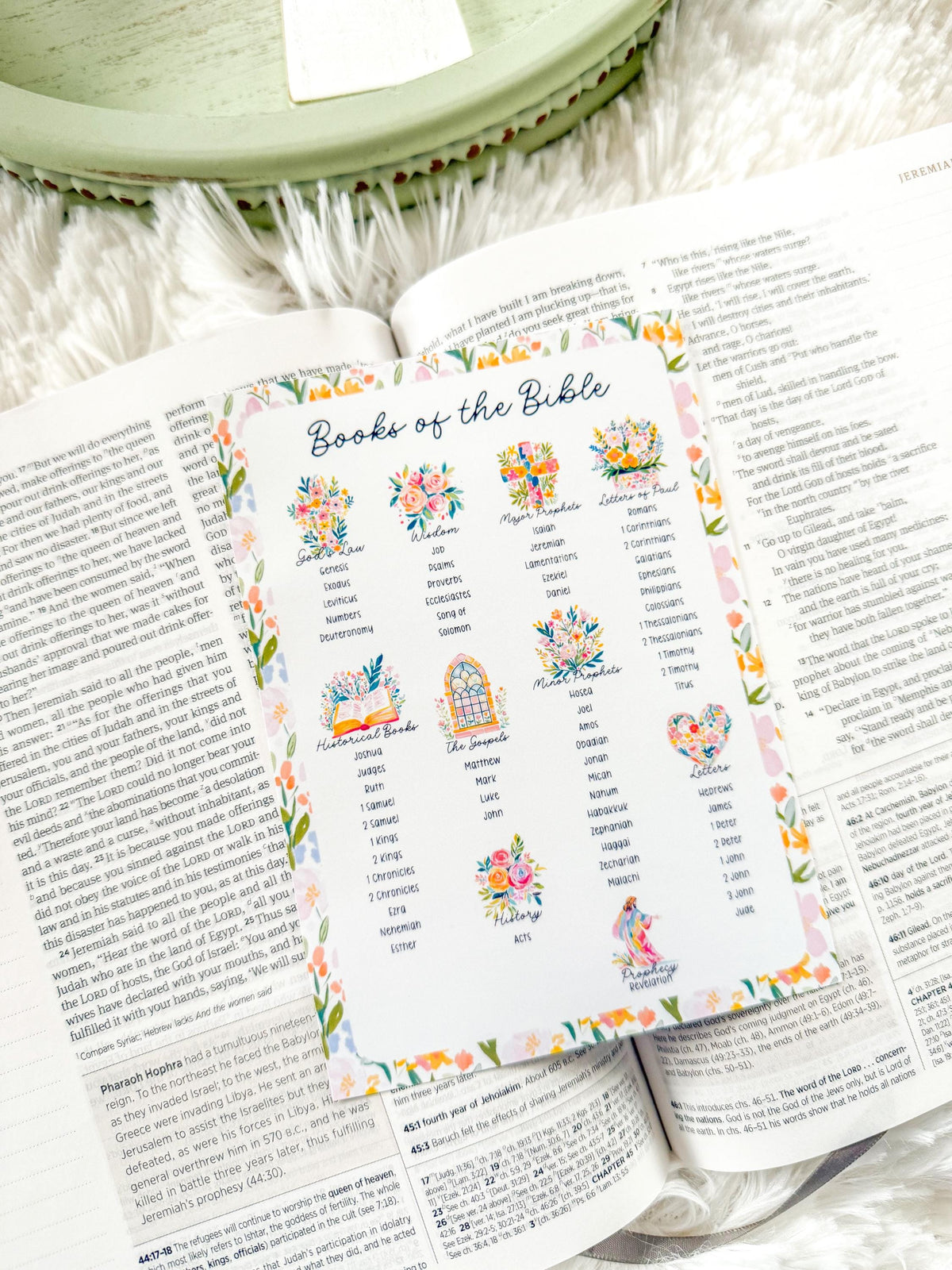 Books of the Bible Category Christian Sticker & Tip-In (Grace Floral Collection)
