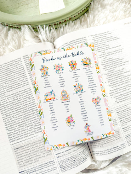 Books of the Bible Category Christian Sticker & Tip-In (Grace Floral Collection)