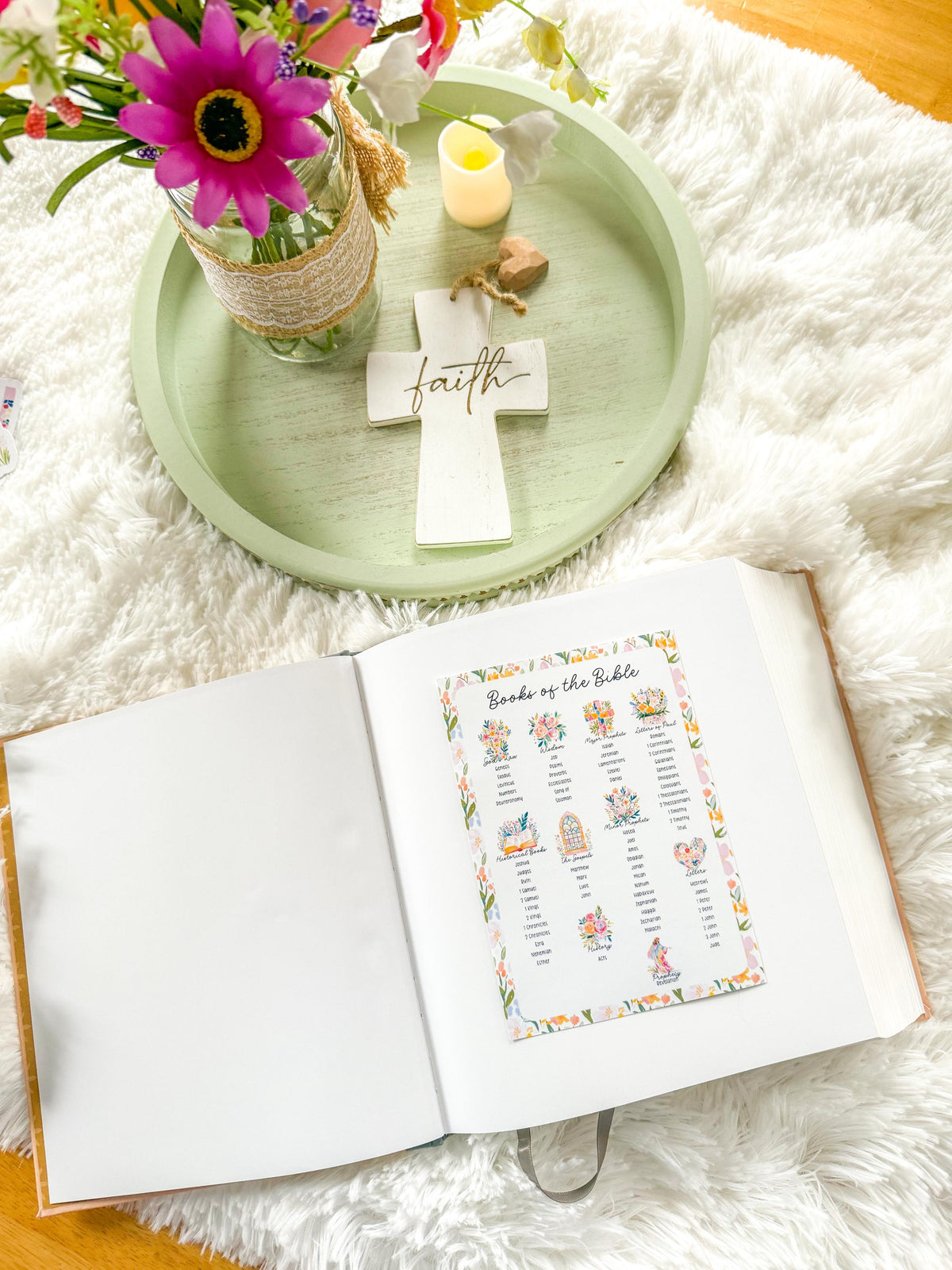 Books of the Bible Category Christian Sticker & Tip-In (Grace Floral Collection)