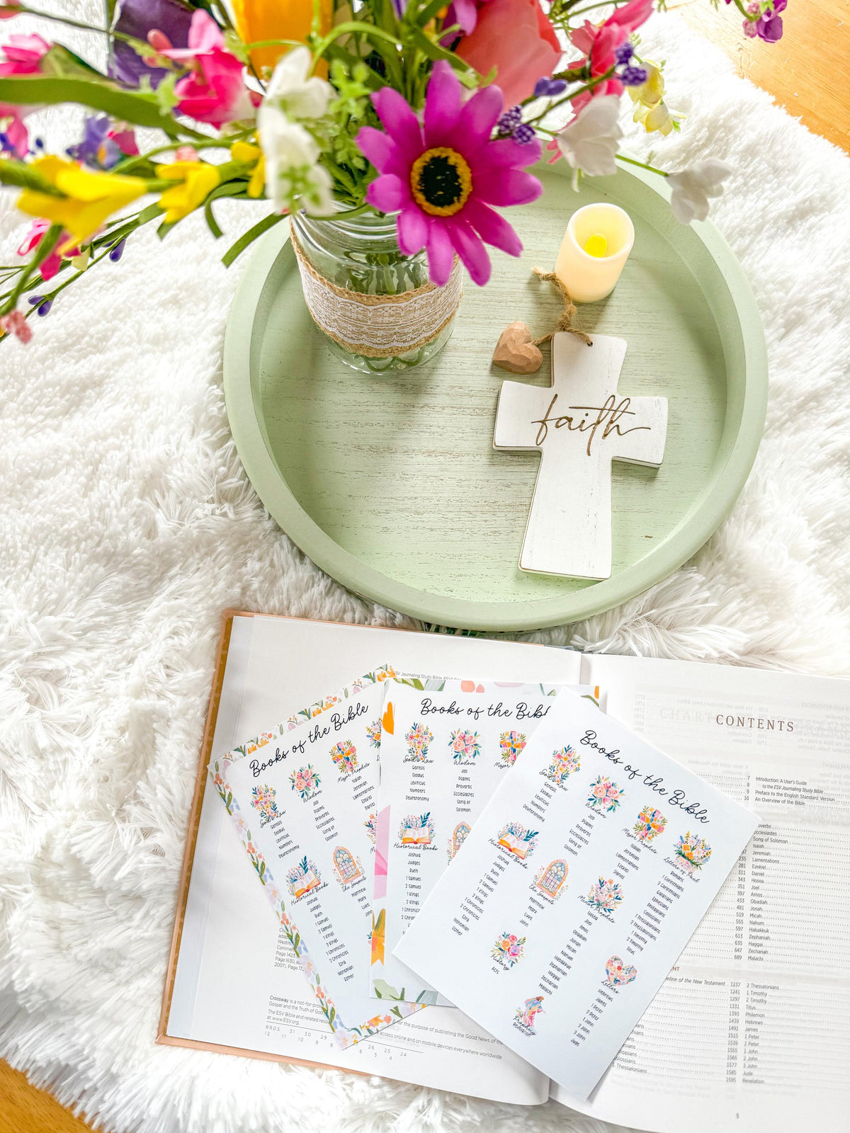 Books of the Bible Category Christian Sticker & Tip-In (Grace Floral Collection)