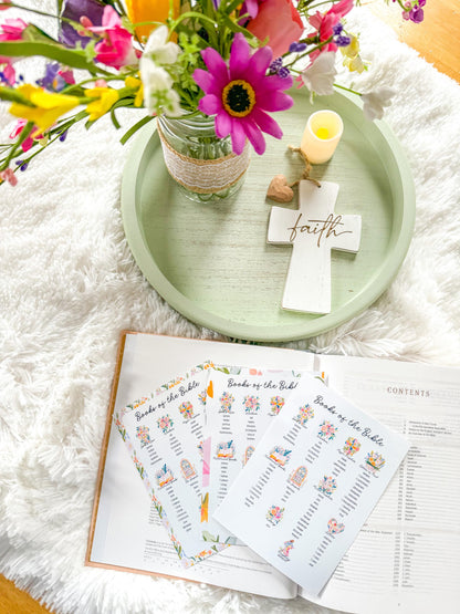 Books of the Bible Category Christian Sticker & Tip-In (Grace Floral Collection)