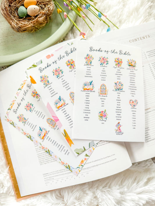 Books of the Bible Category Christian Sticker & Tip-In (Grace Floral Collection)