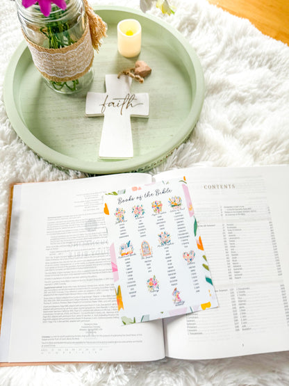 Books of the Bible Category Christian Sticker & Tip-In (Grace Floral Collection)