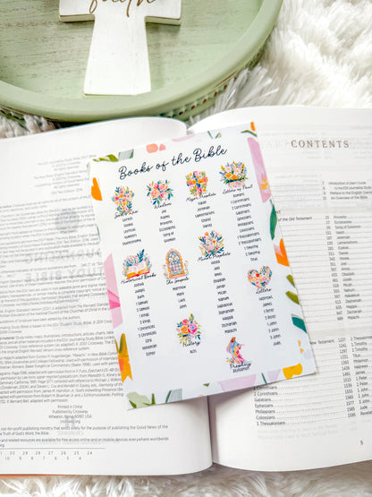 Books of the Bible Category Christian Sticker & Tip-In (Grace Floral Collection)