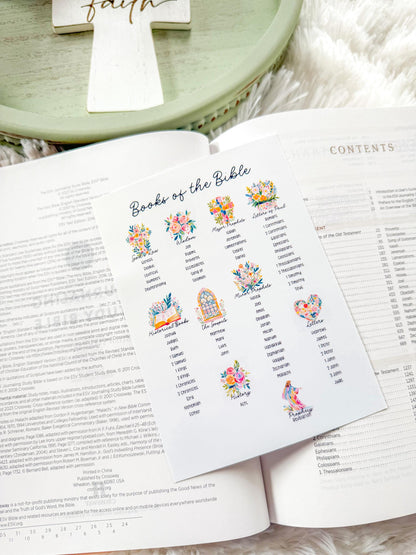 Books of the Bible Category Christian Sticker & Tip-In (Grace Floral Collection)